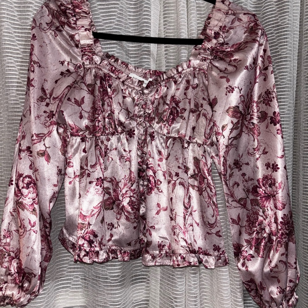 Altar'd State Pink Floral Blouse